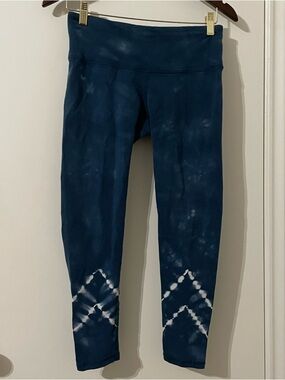 Tē Verde Indigo Blue Shibori Tie Dye Leggings - Small